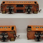 Lionel Vintage O Gauge Prewar Orange Passenger Cars: 606, 605, 605 VG