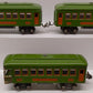 Lionel Vintage O Prewar Green Tinplate Passenger Cars 610, 612[3]