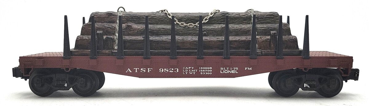 Lionel 6-9823 O Gauge Santa Fe Flatcar with Custom Load VG