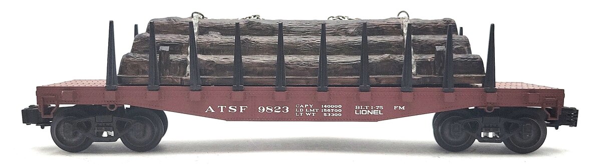 Lionel 6-9823 O Gauge Santa Fe Flatcar with Custom Load VG