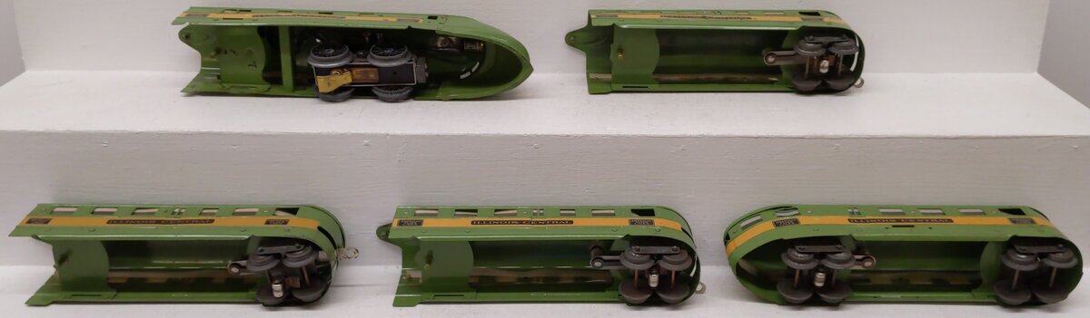 American Flyer 1322RT Vintage O Illinois Central Green Diamond Articulated Set VG