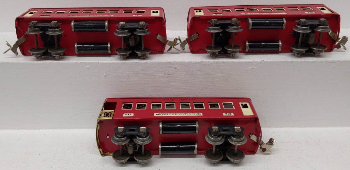 Lionel 610/612 Vintage O Prewar Macy Special Pullman & Observation Cars Set (3)