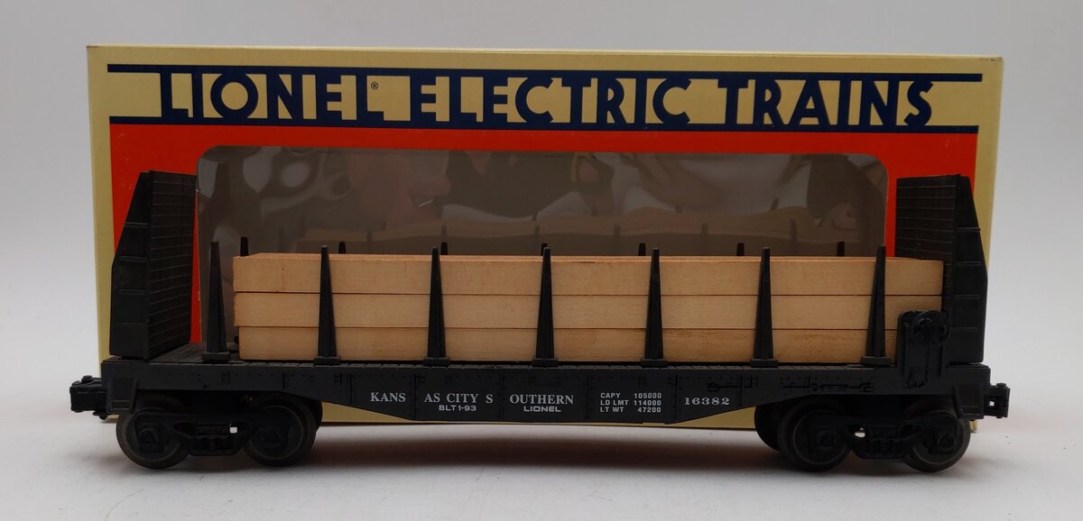 Lionel 6-16382 O Kansas City Southern Flatcar w/Bulkheads LN/Box