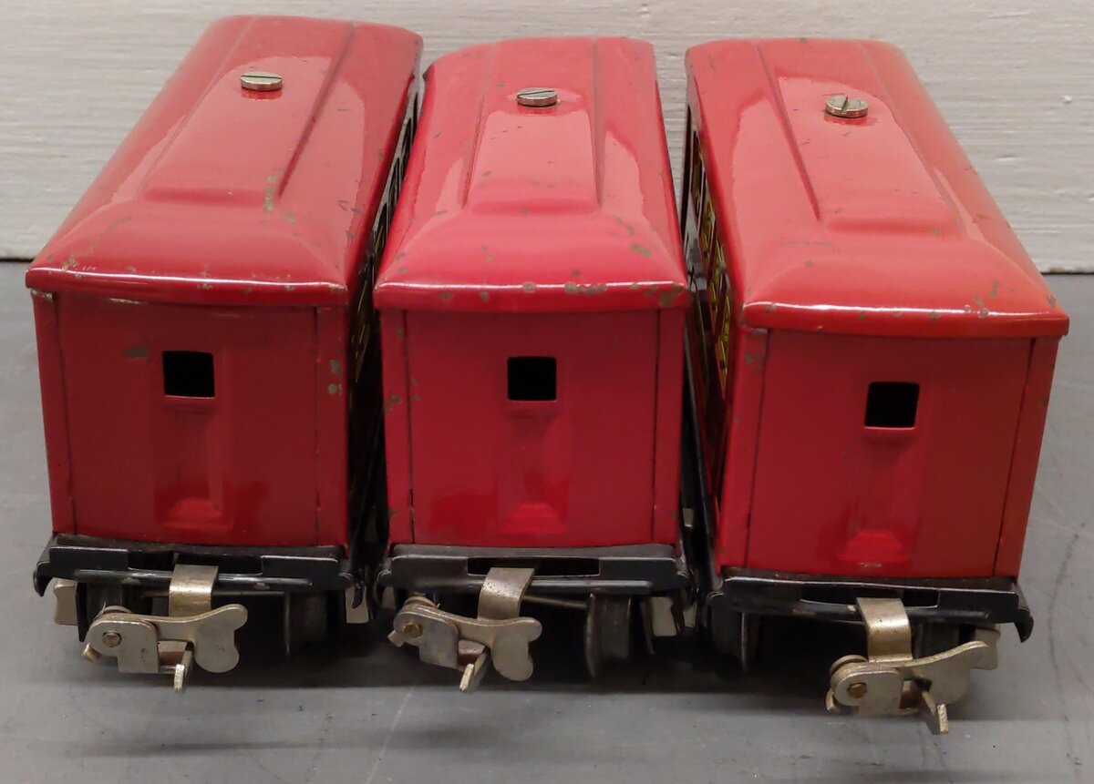 Lionel Vintage O Prewar Red Tinplate Passenger Cars 629, 630 [3]