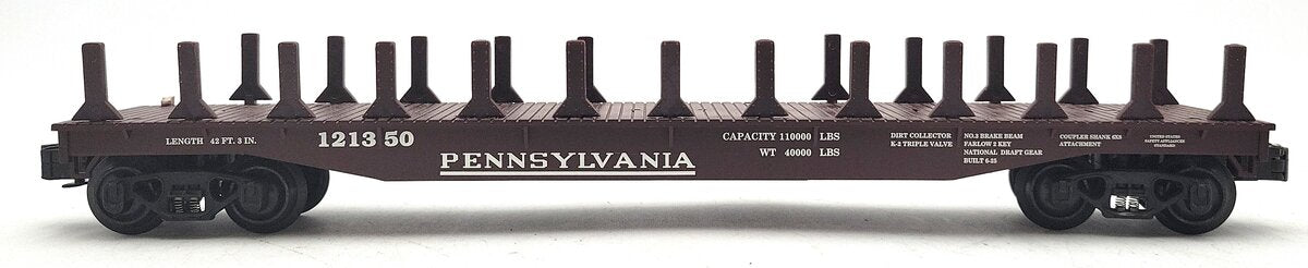 K-Line 121350 O Gauge Pennsylvania Flatcar w/ Stakes EX