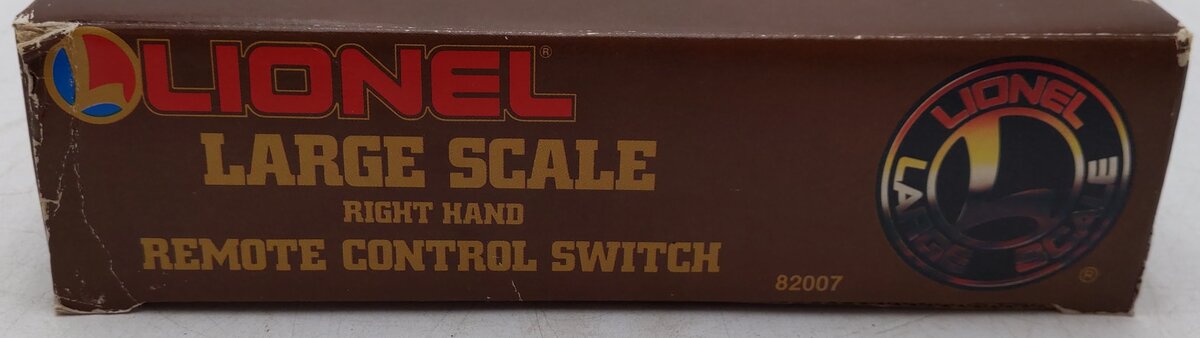 Lionel 8-82007 G Scale Right Hand Remote Switch Turnout For Indoor & Outdoor EX/Box