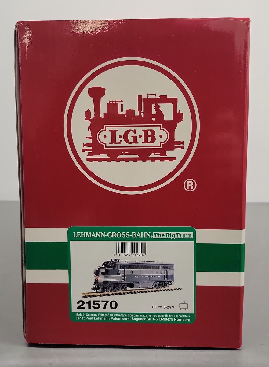 LGB 21570 G Gauge New York Central F7 A Unit Diesel Locomotive #1650 EX/Box