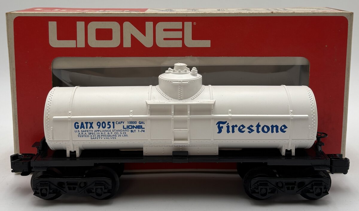 Lionel 6-9051 O Gauge Firestone Single Dome Tank Car EX/Box