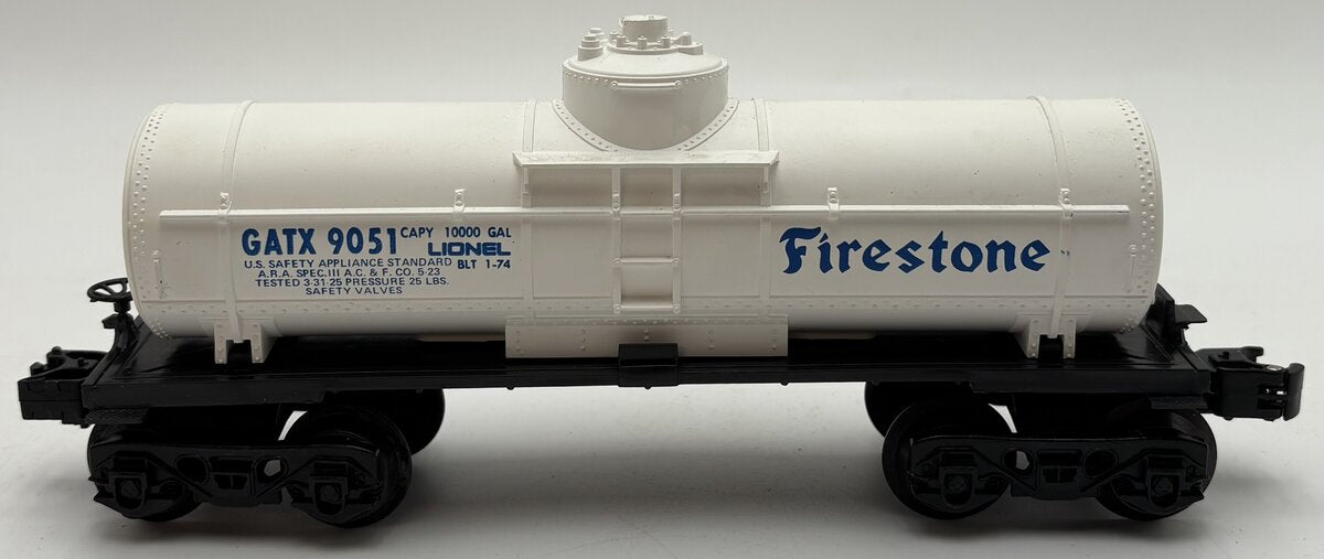 Lionel 6-9051 O Gauge Firestone Single Dome Tank Car EX/Box