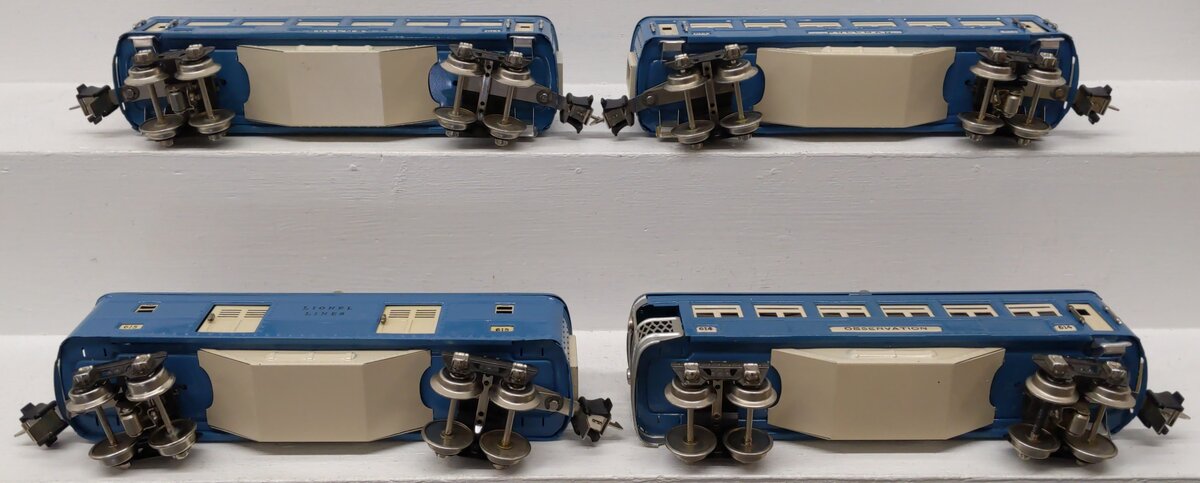 Lionel Vintage O Prewar Blue Tinplate Passenger Cars 613, 614, 615 [4]
