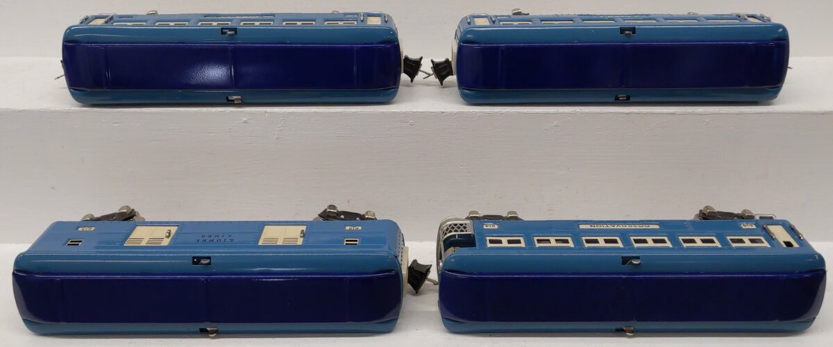 Lionel Vintage O Prewar Blue Tinplate Passenger Cars 613, 614, 615 [4]