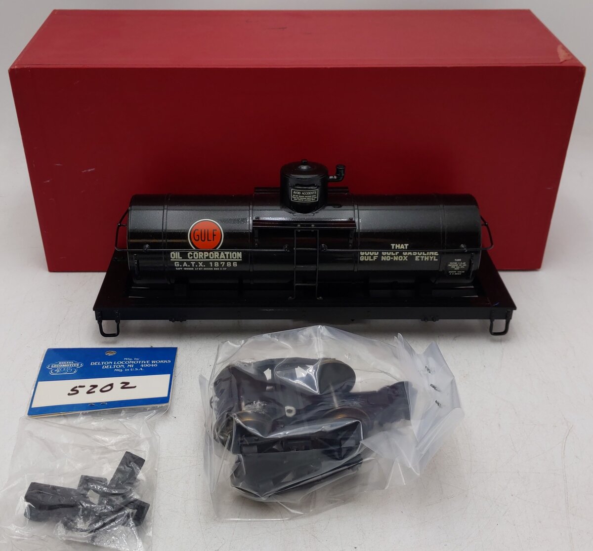 Delton 4241 G Scale Gull Oil Die Cast Tank Freight Car Kit #18786/Box