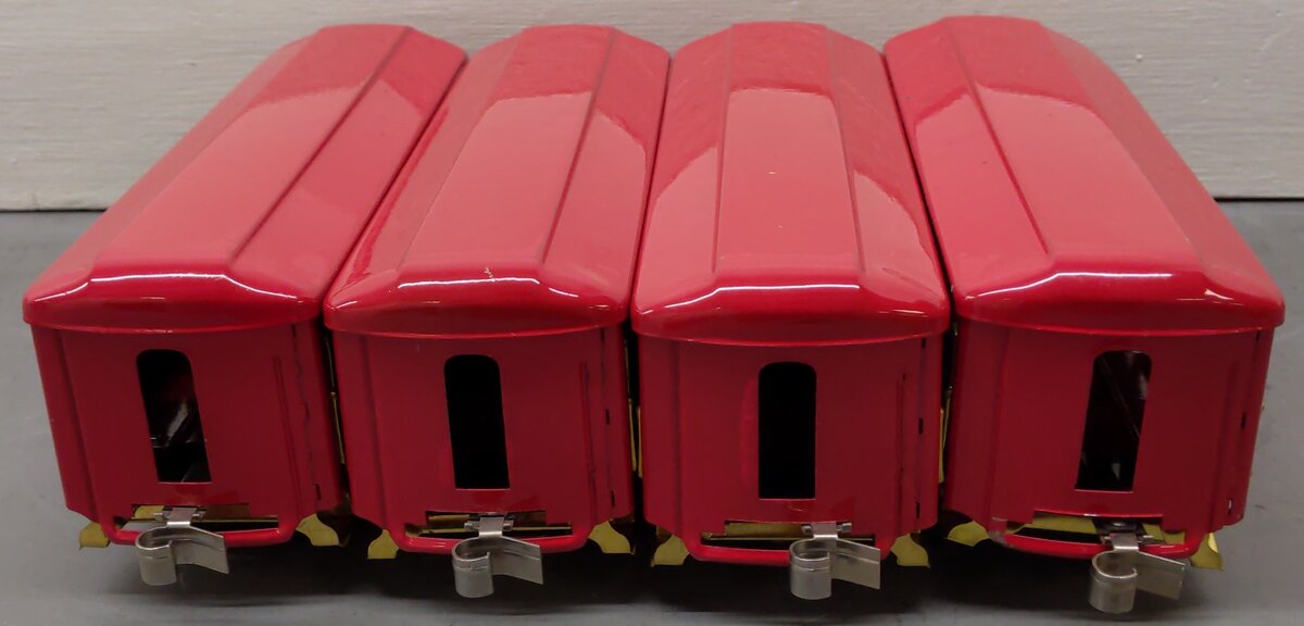 American Flyer Vintage O Prewar Red Tinplate Passenger Cars 3171, 3172 [4]