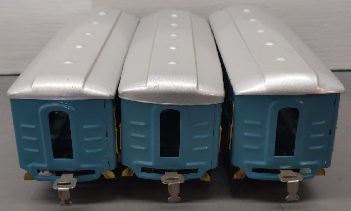 American Flyer Vintage O Prewar Blue Tinplate Passenger Cars 3171, 3172 [3]