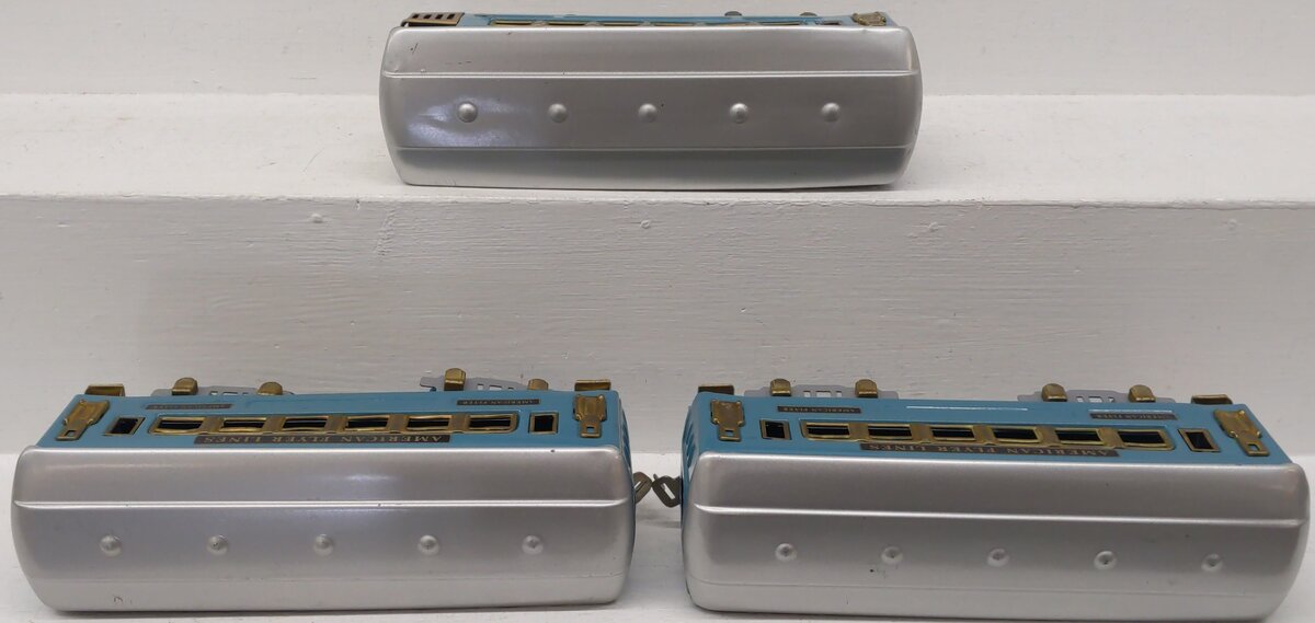 American Flyer Vintage O Prewar Blue Tinplate Passenger Cars 3171, 3172 [3]