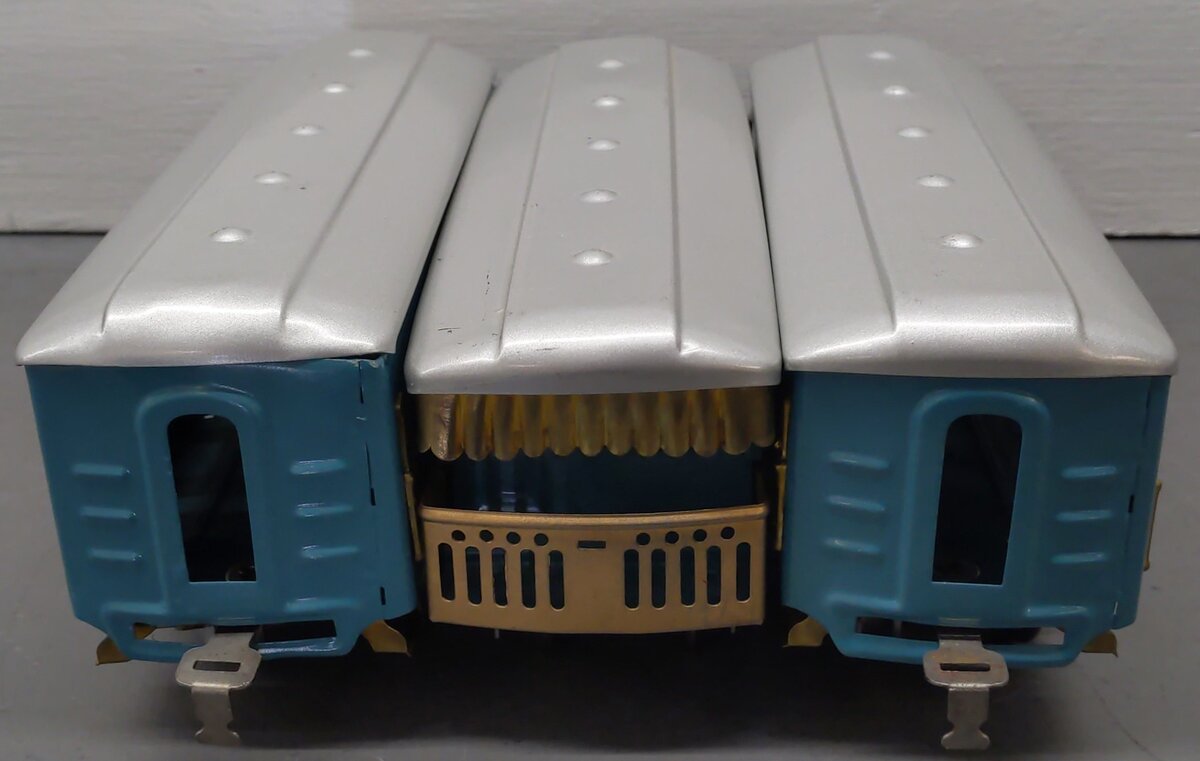 American Flyer Vintage O Prewar Blue Tinplate Passenger Cars 3171, 3172 [3]