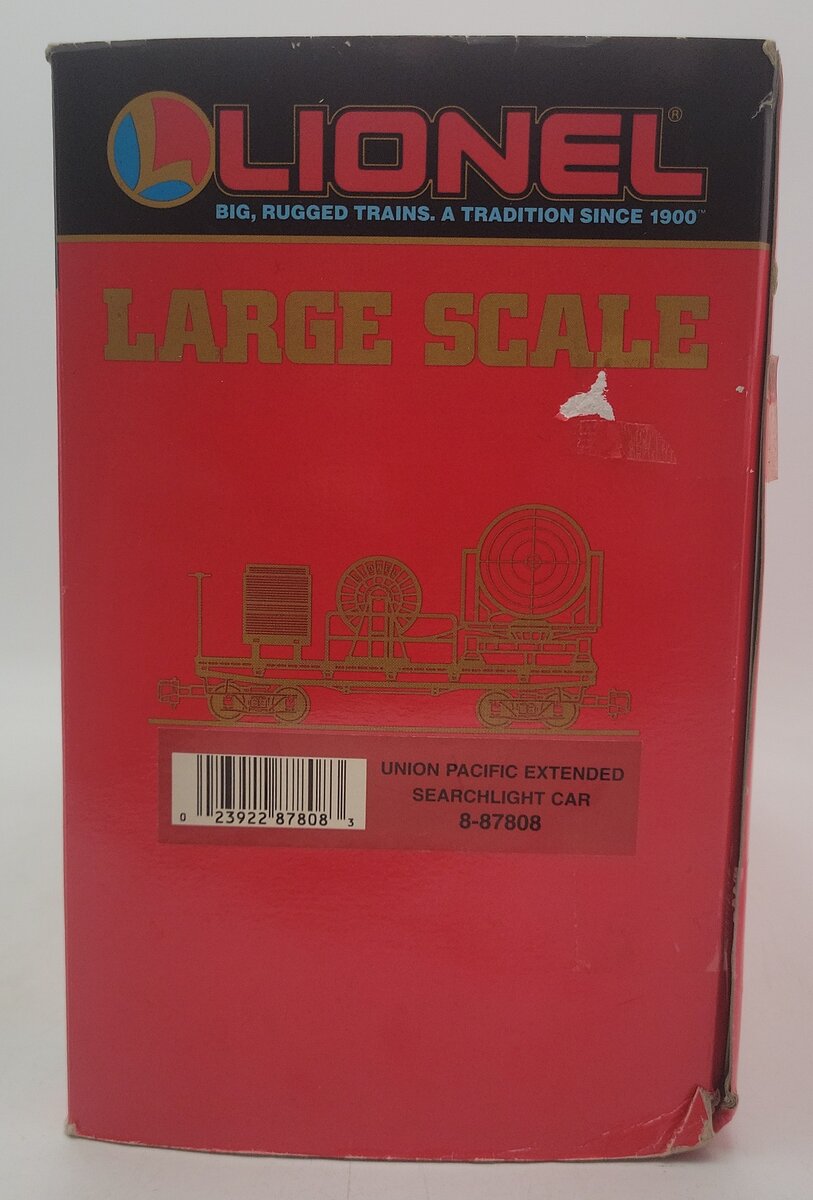 Lionel 8-87808 G Scale Union Pacific Searchlight Car EX/Box