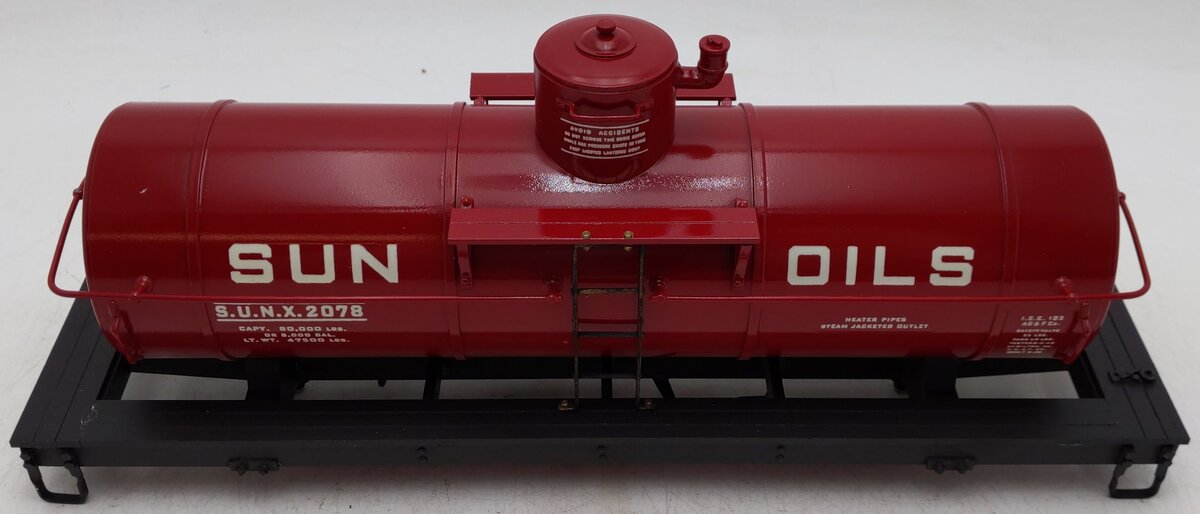 Delton 4247 G Scale Sun Oils Die Cast Tank Freight Car Kit #2078 EX/Box