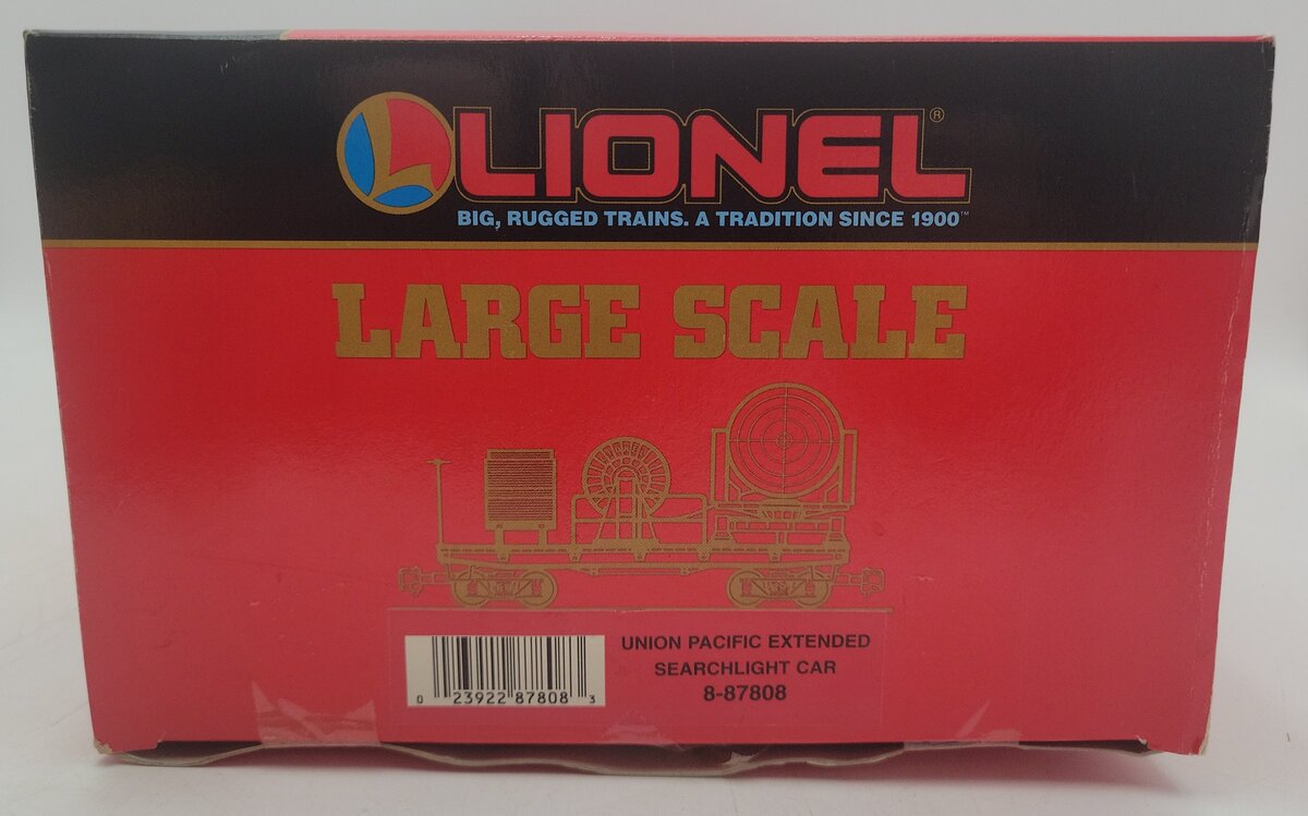 Lionel 8-87808 G Scale Union Pacific Searchlight Car VG/Box