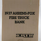 Ertl 1:30 Scale 1937 Diecast Ahrens-Fox Canton Fire Truck Bank #8 LN/Box