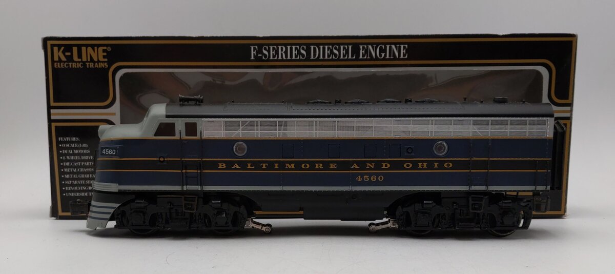K-Line K2510-4560 O Baltimore & Ohio F-7 A Unit Powered Diesel Locomotive #4560 EX/Box