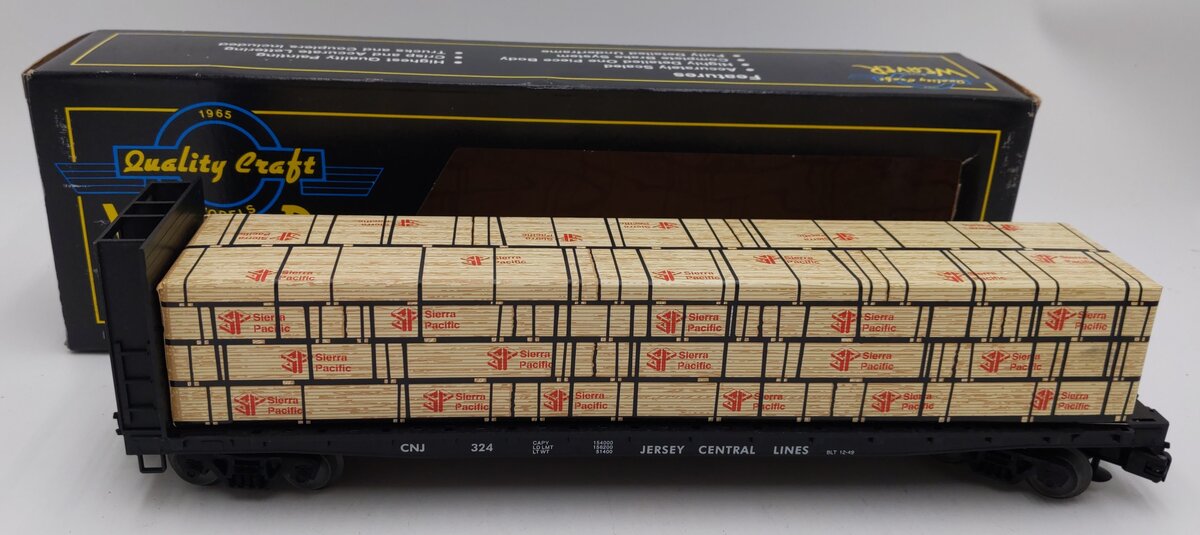 Weaver 324 O Gauge CNJ 50' Bulkhead Flatcar W/ Paper Load EX/Box