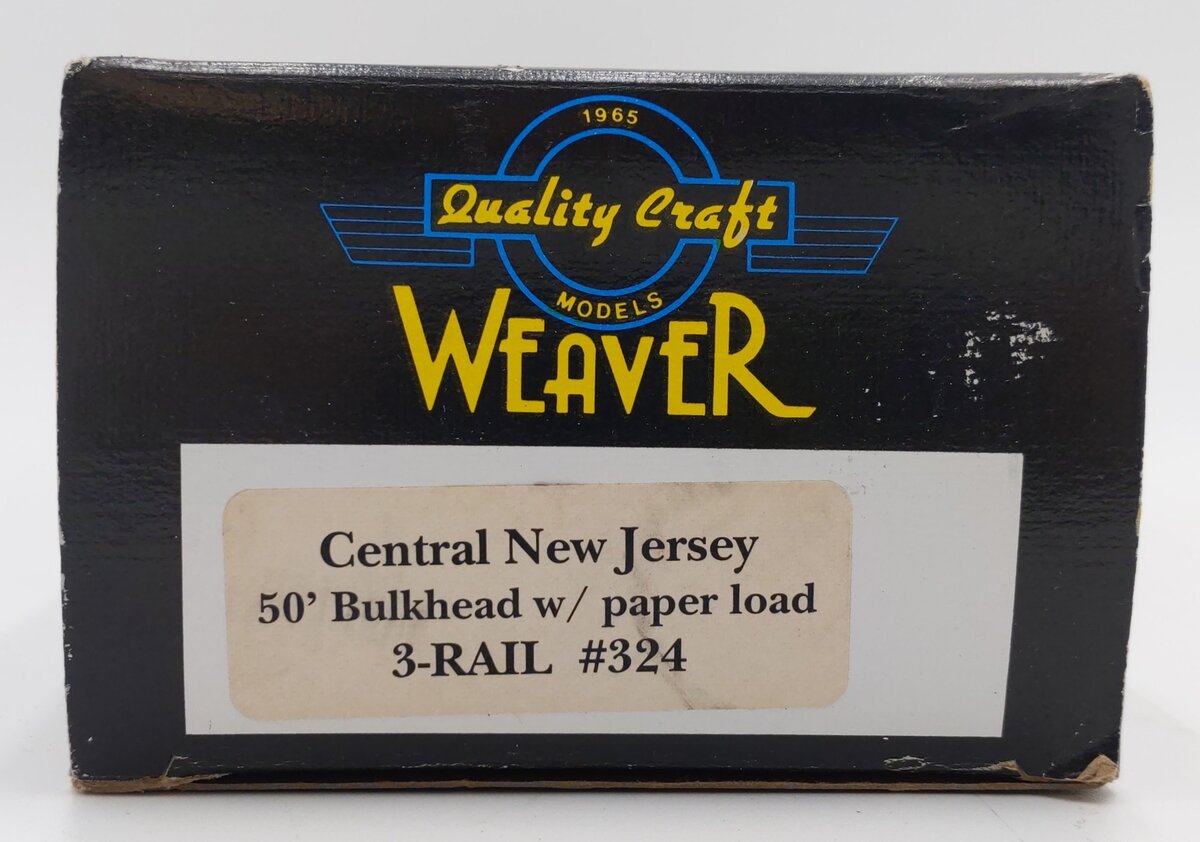 Weaver 324 O Gauge CNJ 50' Bulkhead Flatcar W/ Paper Load EX/Box