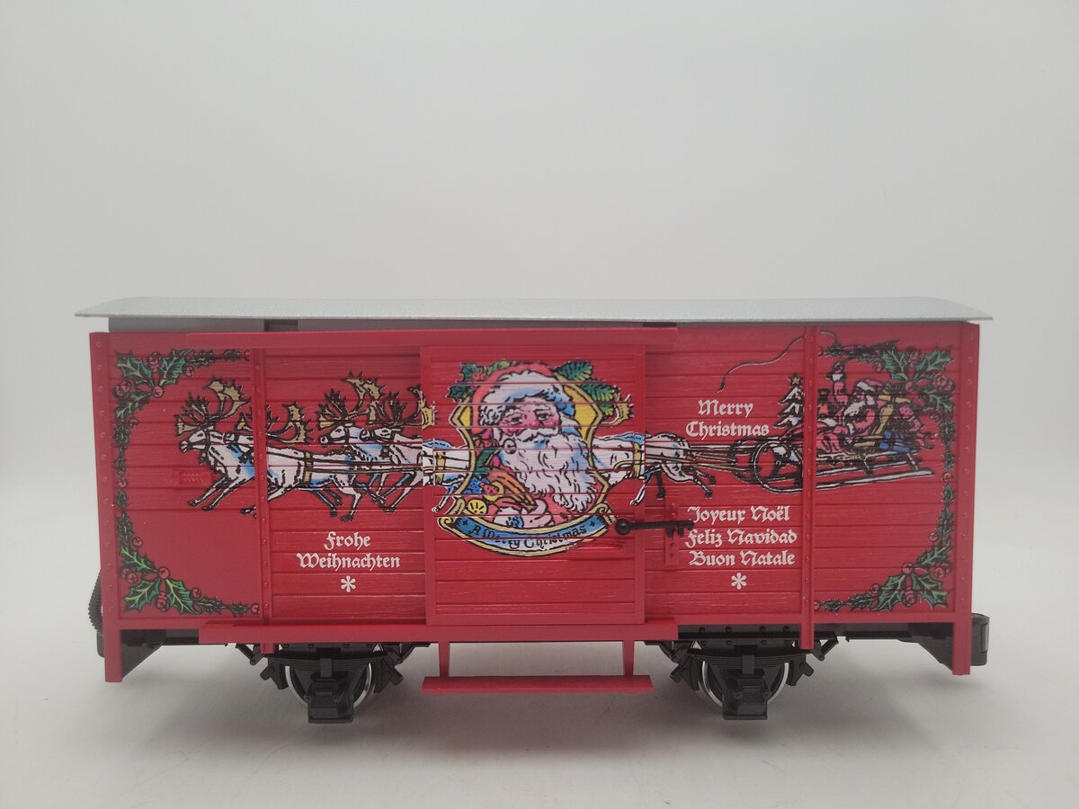 LGB 43352 G Scale Merry Christmas Sound Boxcar w/Metal Wheels EX/Box