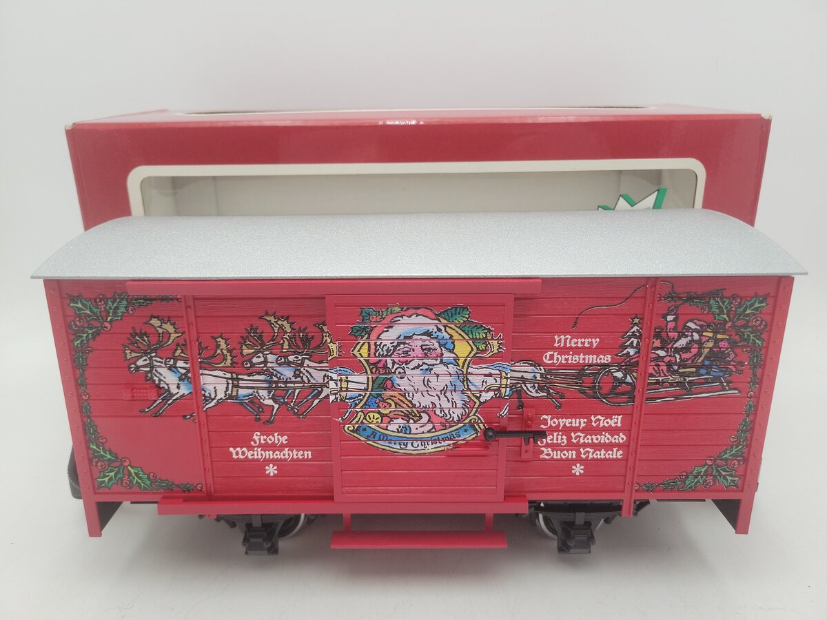 LGB 43352 G Scale Merry Christmas Sound Boxcar w/Metal Wheels EX/Box