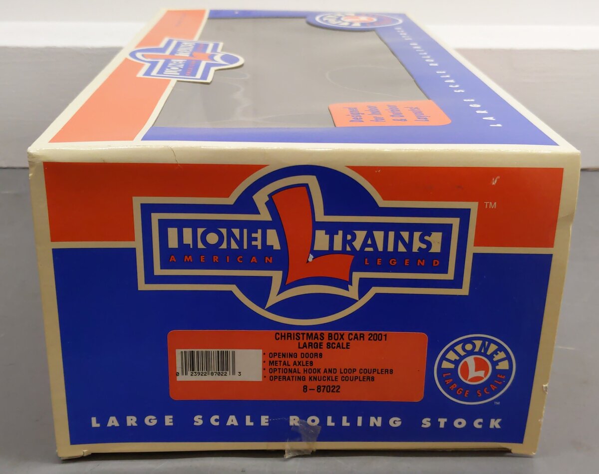 Lionel 8-87022 G Scale Christmas Boxcar EX/Box