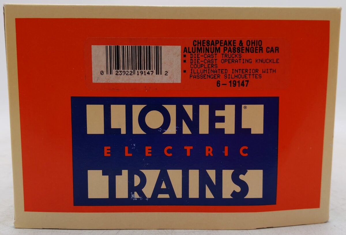 Lionel 6-19147 O Gauge Chesapeake & Ohio Aluminum "Elk Lake" Passenger Car #1803 EX/Box