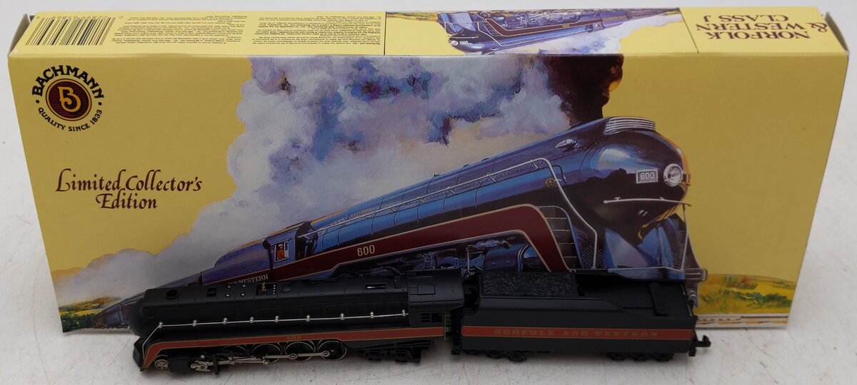 Bachmann 51-0658-A4 N Norfolk & Western J Steam Locomotive & Tender #608 EX/Box