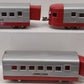 Lionel Vintage O Red & Grey Tinplate Passenger Cars 1701, 1702, 1703 [3]