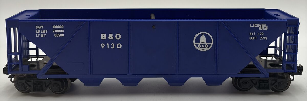 Lionel 6-9130 O Gauge Baltimore & Ohio Blue Quad Hopper Car EX/Box