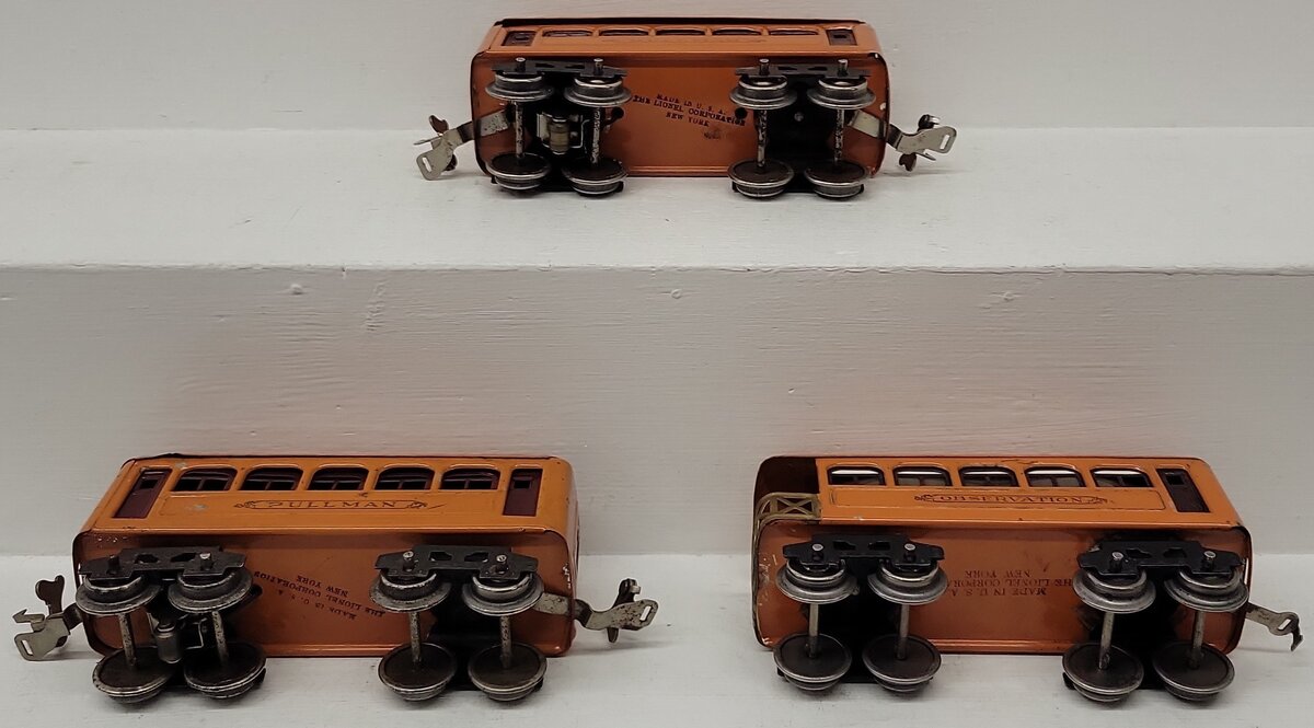 Lionel 603/604 Vintage O Lionel Lines Tinplate Pullman & Observation Cars [3]