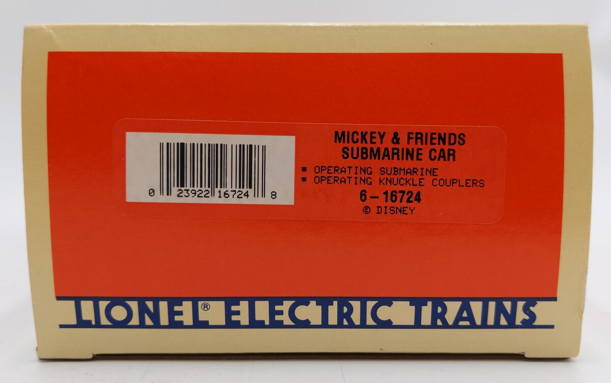 Lionel 6-16724 O Gauge Disney Mickey & Friends Submarine Car EX/Box