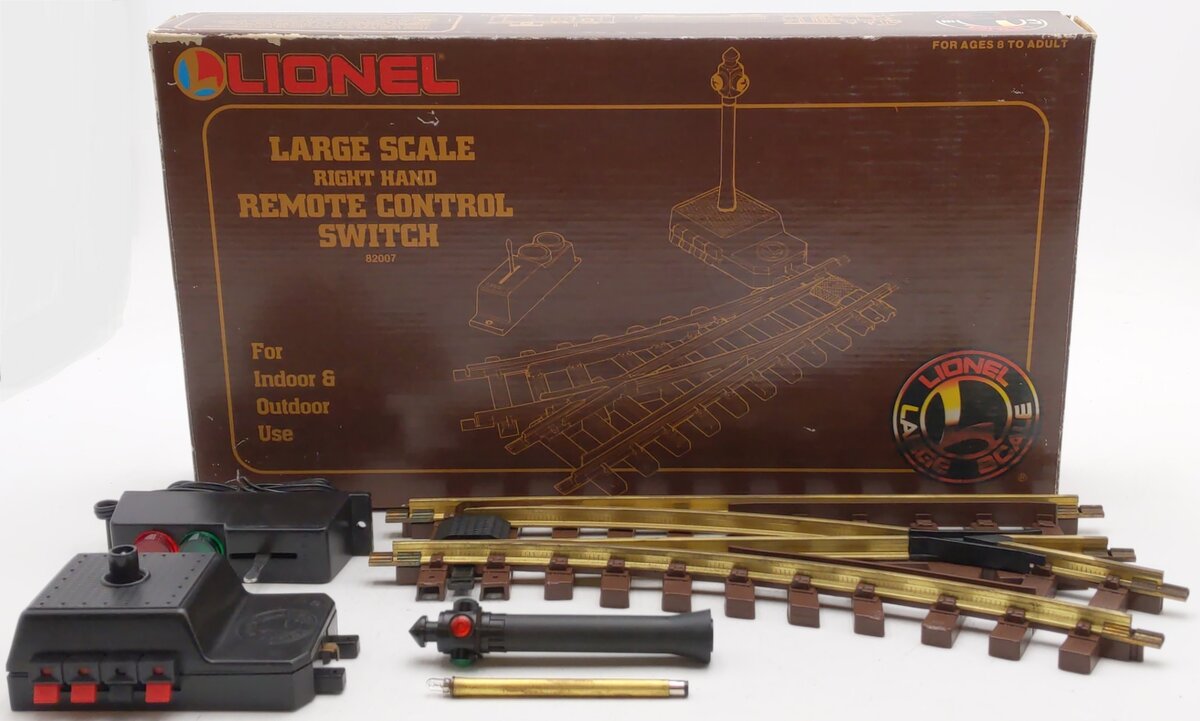 Lionel 8-82007 G Scale Right Hand Remote Switch Turnout For Indoor & Outdoor EX/Box