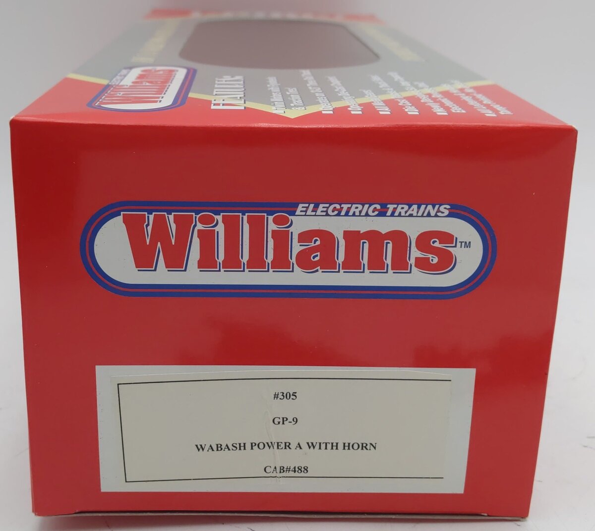 Williams GP9 O Gauge Wabash Power A Diesel Locomotive #488 W/ Horn VG/Box