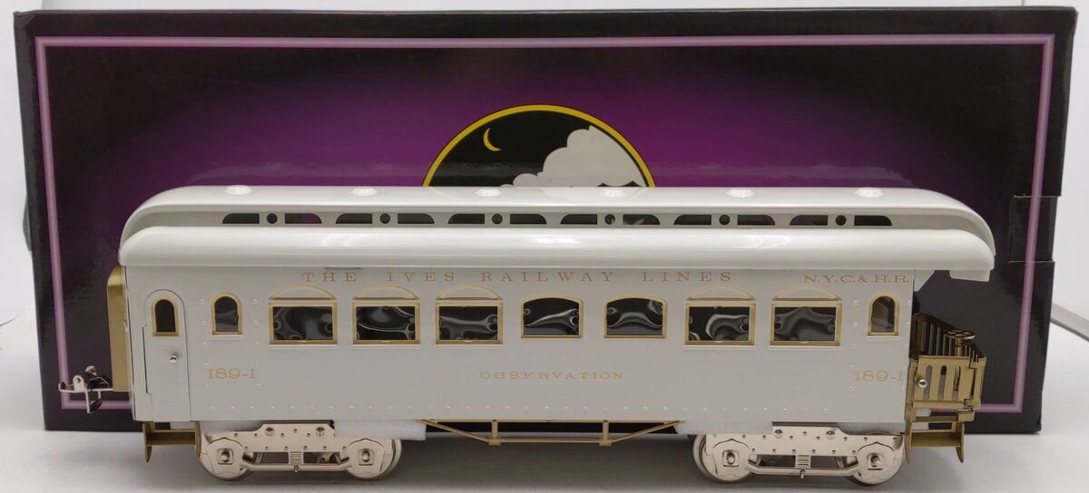 MTH 10-1155D Standard Gauge Ives White Observation Car #189-1 LN/Box