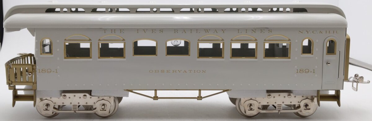MTH 10-1155D Standard Gauge Ives White Observation Car #189-1 LN/Box