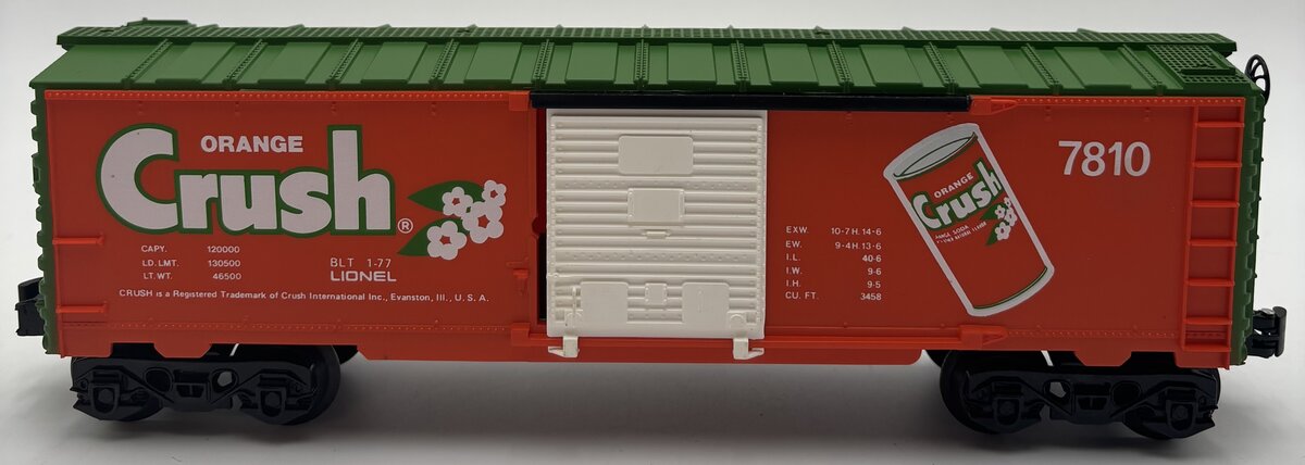 Lionel 6-7810 O Gauge Orange Crush Boxcar EX/Box
