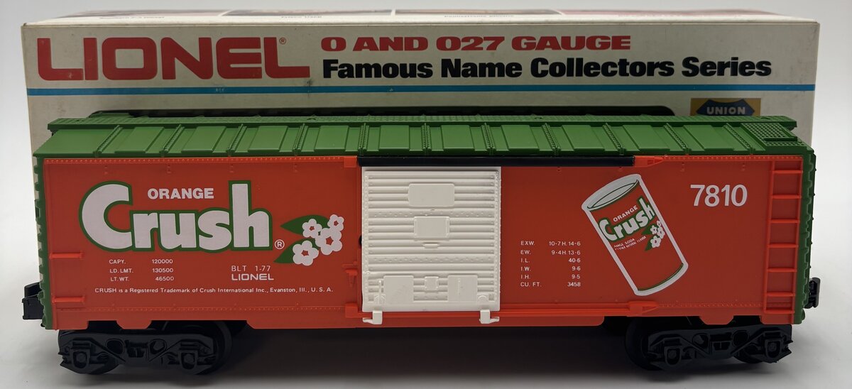 Lionel 6-7810 O Gauge Orange Crush Boxcar EX/Box
