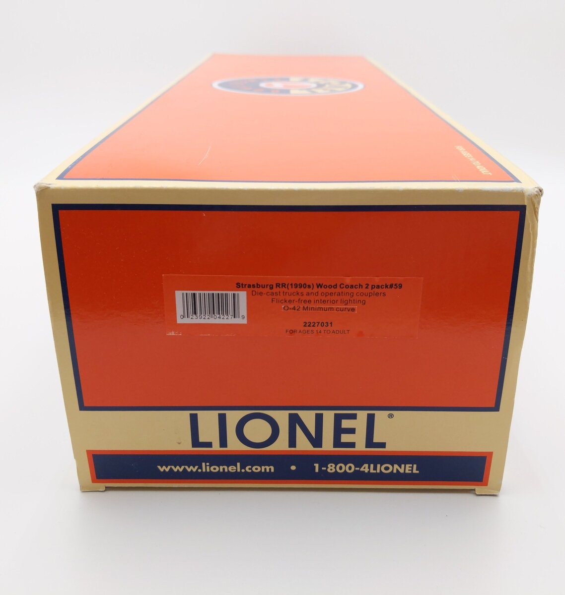 Lionel 2227031 O Gauge Strasburg Railroad Wood Coach #59 EX/Box