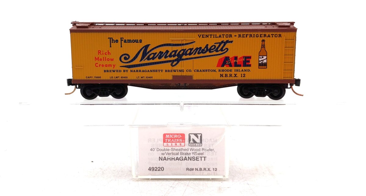 Micro-Trains 04900220 N Scale Narrangasett 40' Wood Sheathed Reefer #12 NIB