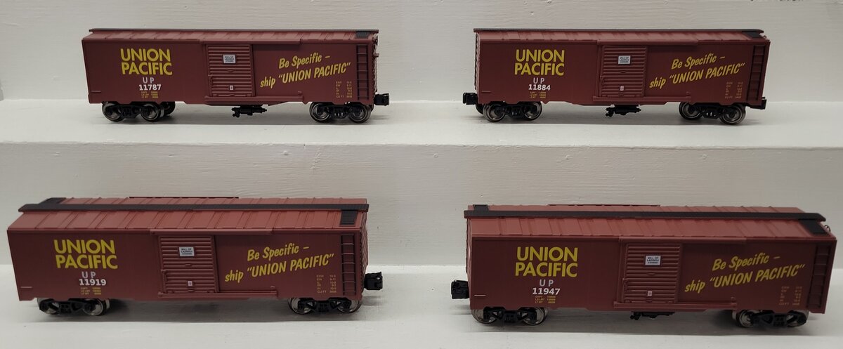 Menards 279-4546 O Union Pacific Boxcars: #11787, #11884, #11919, #11947 [4] LN