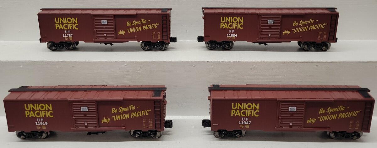 Menards 279-4546 O Union Pacific Boxcars: #11787, #11884, #11919, #11947 [4] LN