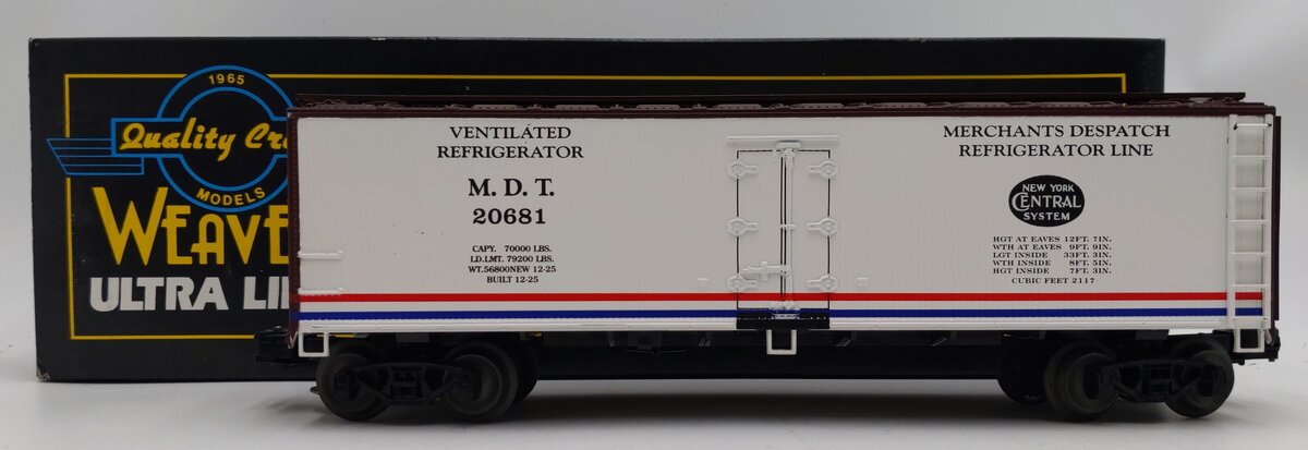 Weaver U3106 O Gauge NYC Refrigerator Car #20681 (3-Rail) EX/Box