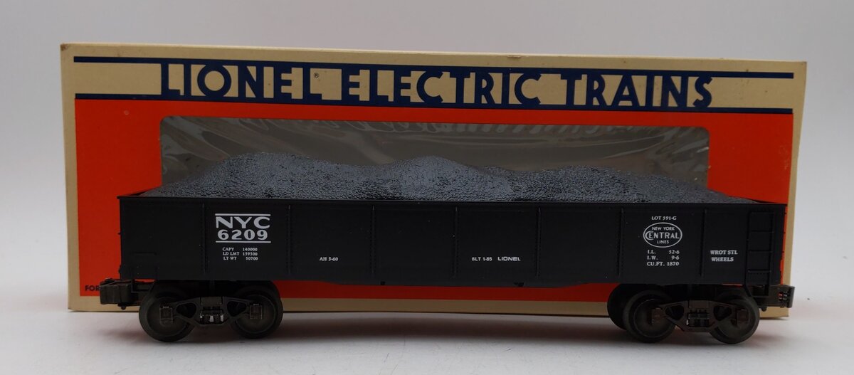 Lionel 6-6209 O Gauge New York Central Gondola w/Coal Load LN/Box