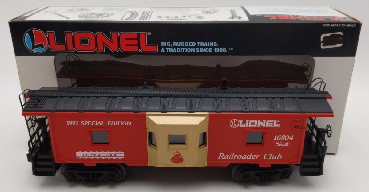Lionel 6-16804 O Gauge Lionel Railroader Club Bay Window Caboose #16804 EX/Box