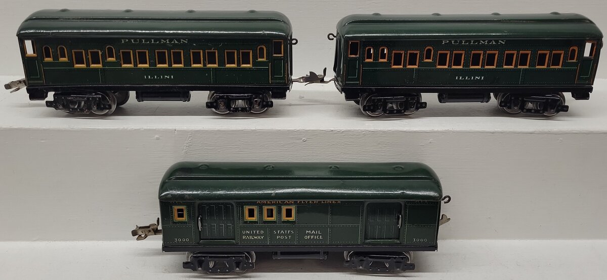 American Flyer Vintage O Prewar Tinplate Passenger Cars 3000, 3001 [3]